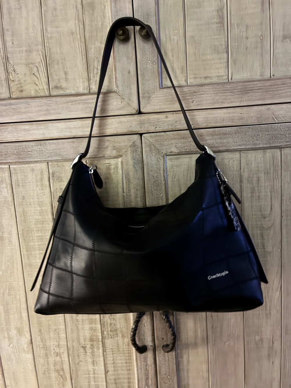 Coachtopia alter ego large black leather hobo bag